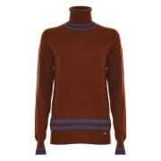 Contrasterende Detail Wollen Polo Hals Trui Kocca , Brown , Dames