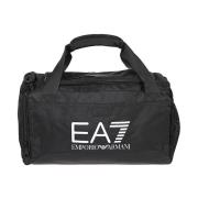 Sportieve Zwarte Tas met Logoprint Emporio Armani EA7 , Black , Heren