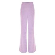 Wijde Corduroy Broek met Taille Kocca , Pink , Dames