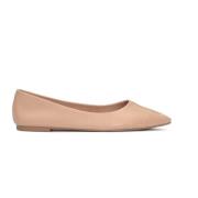 Beige leren ballerina's van volnerfleer Kazar Studio , Beige , Dames