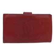 Pre-owned Leather wallets Chanel Vintage , Red , Dames