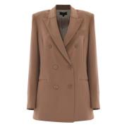 Elegant Double-Breasted Jacket with Welt Pockets Kocca , Beige , Dames