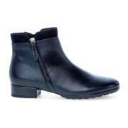 Navy Leren Enkellaarzen Gabor , Blue , Dames