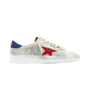 Textielsneakers met leren details Golden Goose , Gray , Heren