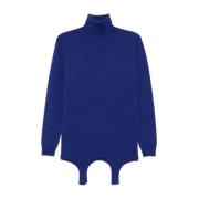 Kasjmierblauwe trui met hoge hals Saint Laurent , Blue , Dames