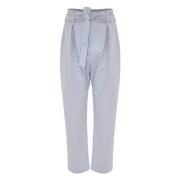 Elegant Paperbag Waist Trousers Kocca , Gray , Dames