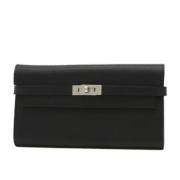 Pre-owned Leather wallets Hermès Vintage , Black , Dames