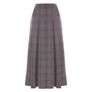 Tijdloze Tartan Geplooide Rok Kocca , Brown , Dames