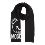 Teddybeer Wollen Sjaal - Effen Patroon Moschino , Black , Dames