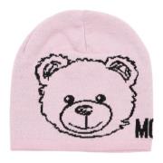 Abstract Teddybeer Beanie Muts Moschino , Pink , Dames