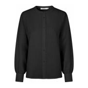 Vrouwelijk Shirt met Pofmouwen Masai , Black , Dames