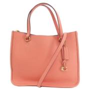 Pre-owned Leather totes Coach Pre-owned , Pink , Dames