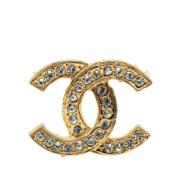 Pre-owned Metal brooches Chanel Vintage , Yellow , Dames