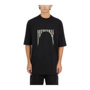 Geborduurd Jumbo T-shirt Zwart Parel Rick Owens , Black , Heren