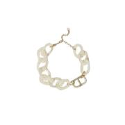 Parel en Ovaal Ketting Ketting Twinset , White , Dames