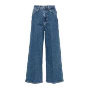 Hoge taille wijde enkelblauwe jeans Calvin Klein , Blue , Dames