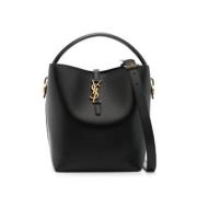 Zwarte Kalfsleren Schoudertas Saint Laurent , Black , Dames