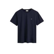 Blauwe Reg Shield Ss T-Shirt Gant , Blue , Heren