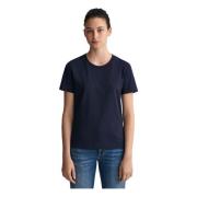 Stijlvolle Synthetische T-Shirt voor Informele Gelegenheden Gant , Blu...