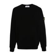 Zwarte Trui met Kompas Badge Stone Island , Black , Heren