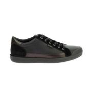 Lage Top Leren Sneakers Kick Trainer Kickers , Black , Heren