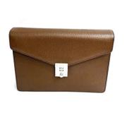 Pre-owned Leather clutches Salvatore Ferragamo Pre-owned , Brown , Dam...