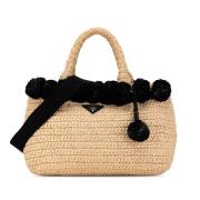 Pre-owned Raffia handbags Prada Vintage , Beige , Dames