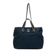 Pre-owned Fabric totes Chanel Vintage , Blue , Dames