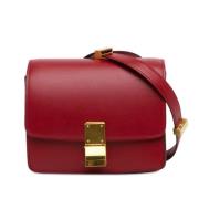 Pre-owned Leather shoulder-bags Celine Vintage , Red , Dames