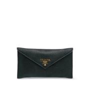 Pre-owned Leather wallets Prada Vintage , Black , Dames