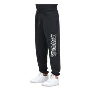 Sportieve Zwarte Logo Print Broek Disclaimer , Black , Heren