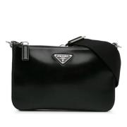 Pre-owned Leather shoulder-bags Prada Vintage , Black , Dames