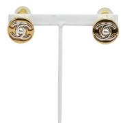 Pre-owned Metal earrings Chanel Vintage , Yellow , Dames