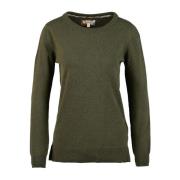 Dames Pendle Patch Sweater Barbour , Green , Dames