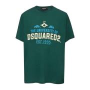 Klassiek Katoenen T-shirt Dsquared2 , Green , Heren