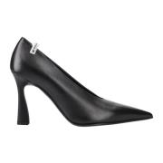 Matte leren pumps met logo-details Premiata , Black , Dames