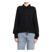 Cashmere Raglan Sleeve Knit Shirt TotêMe , Black , Dames