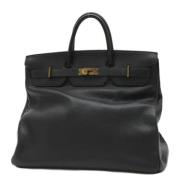 Pre-owned Leather handbags Hermès Vintage , Black , Dames