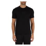 T-shirt met reliëflogo van viscose Emporio Armani EA7 , Black , Heren