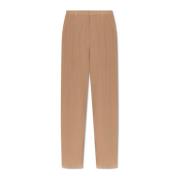 Zijden Geplooide Broek Saint Laurent , Beige , Dames