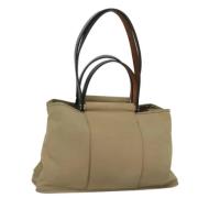 Pre-owned Canvas handbags Hermès Vintage , Beige , Dames