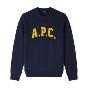 Blauwe Trui Zacht Warm Dik Materiaal A.p.c. , Blue , Heren