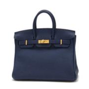 Pre-owned Leather handbags Hermès Vintage , Blue , Dames