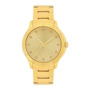 Gouden horloge met kristallen Kazar , Yellow , Dames