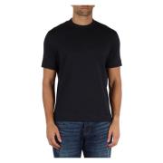 Velours logo katoenen T-shirt Emporio Armani , Blue , Heren