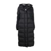 Gewatteerde Zwarte Donsjas met Capuchon Canada Goose , Black , Dames