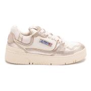 Witte Leren Sneakers met Borduursel Autry , Multicolor , Dames