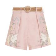 Bloemen Linnen Multicolor Shorts Zimmermann , Pink , Dames