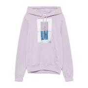 Paarse Katoenen Jersey Hoodie Sweater Lanvin , Purple , Heren