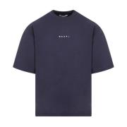 Blauw Katoen Logo T-Shirt Marni , Blue , Heren